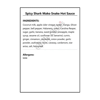 Spicy Shark Mako Snake Hot Sauce - Hot Sauce