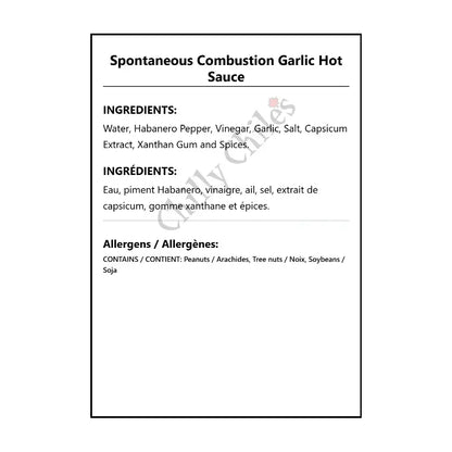 Spontaneous Combustion Garlic Hot Sauce - Hot Sauce
