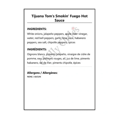 Tijuana Tom’s Smokin’ Fuego Hot Sauce - Hot Sauce