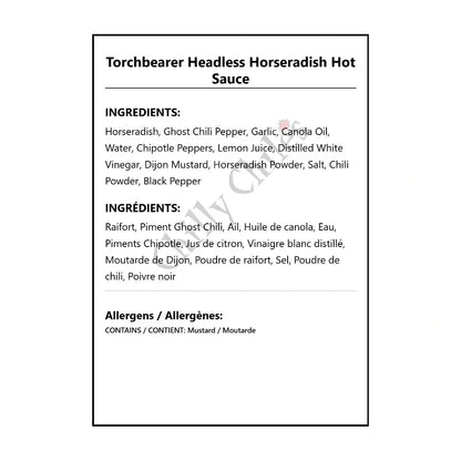 Torchbearer Headless Horseradish Hot Sauce - Hot Sauce