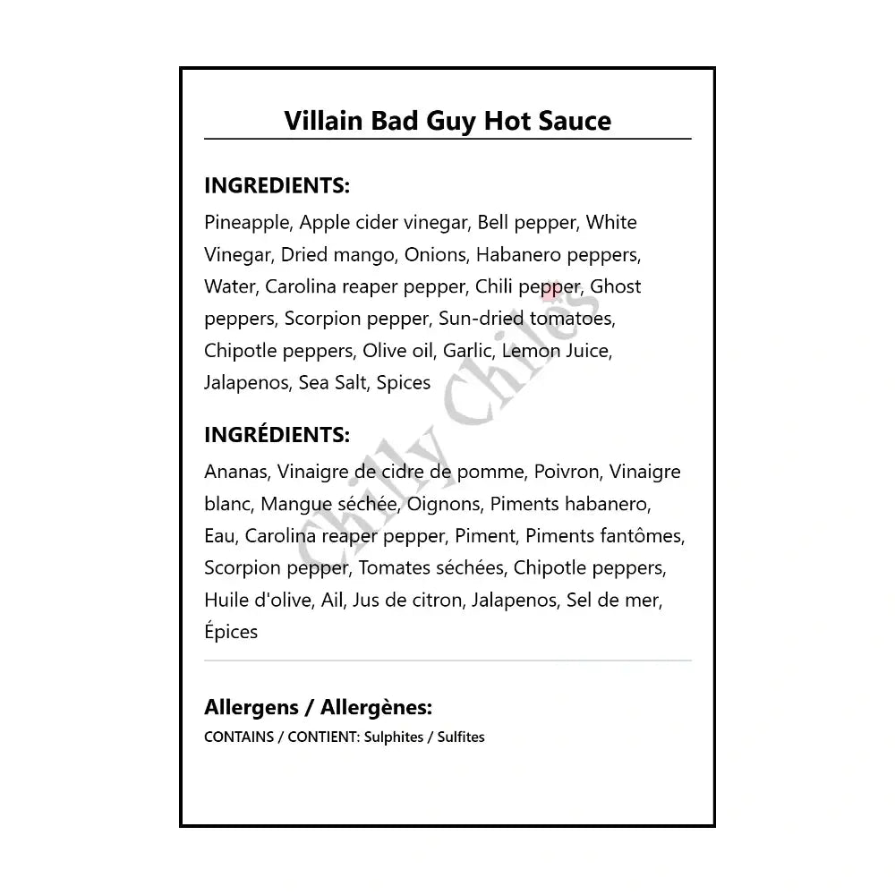 Villain Bad Guy Hot Sauce - Hot Sauce