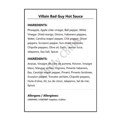 Villain Bad Guy Hot Sauce - Hot Sauce