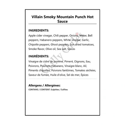 Villain Smoky Mountain Punch Hot Sauce - Hot Sauce