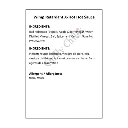 Wimp Retardant X-Hot Hot Sauce - Hot Sauce